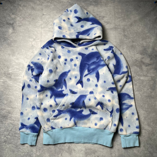Aqua Dolphin Hoodie - Medium