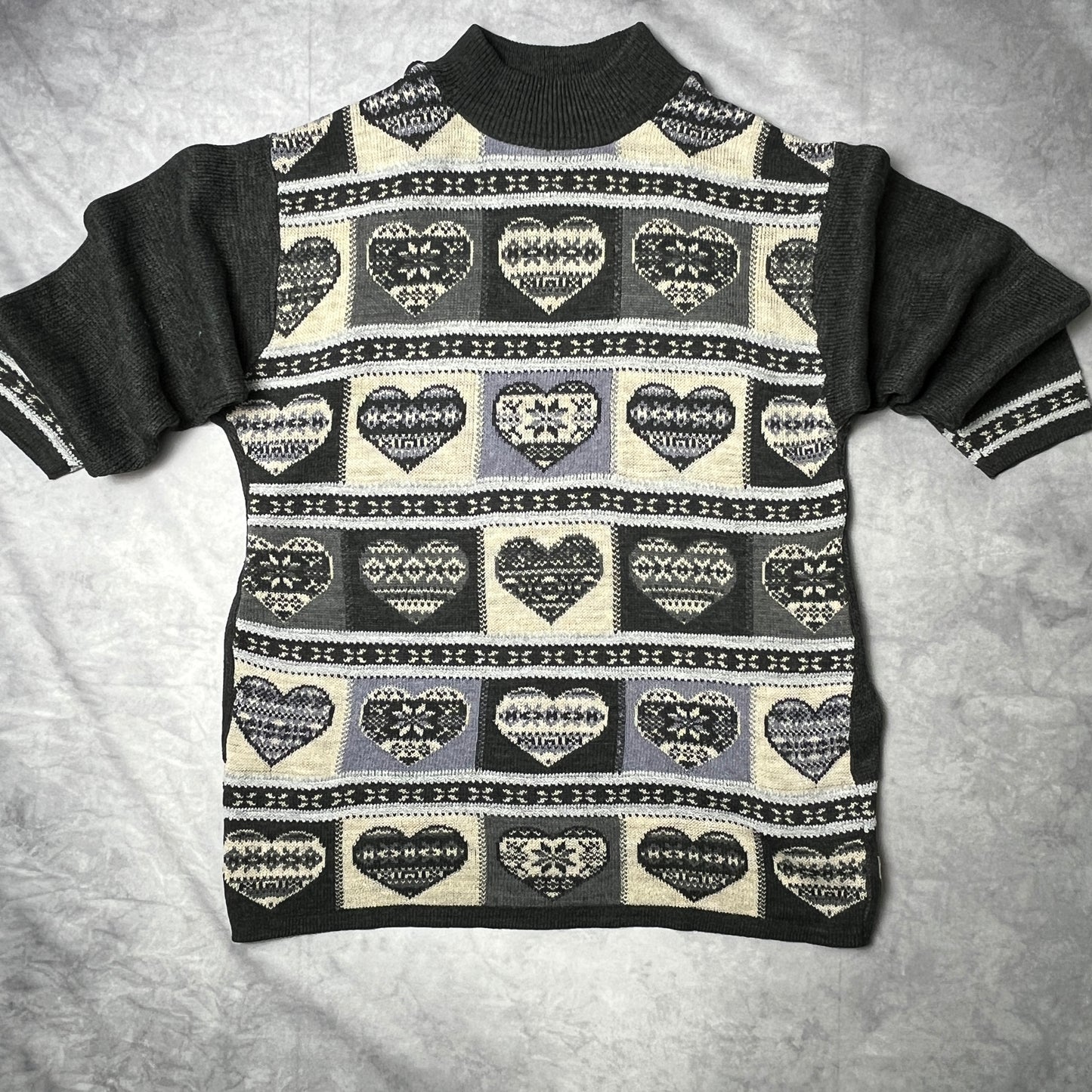 Grace Heart Square Pattern Knit - L