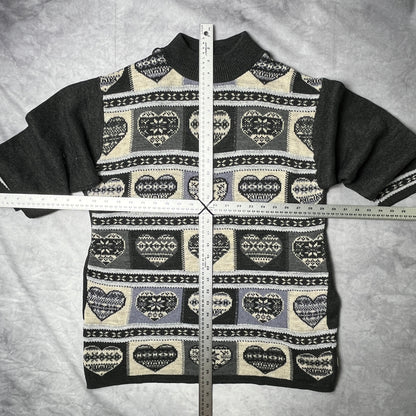 Grace Heart Square Pattern Knit - L