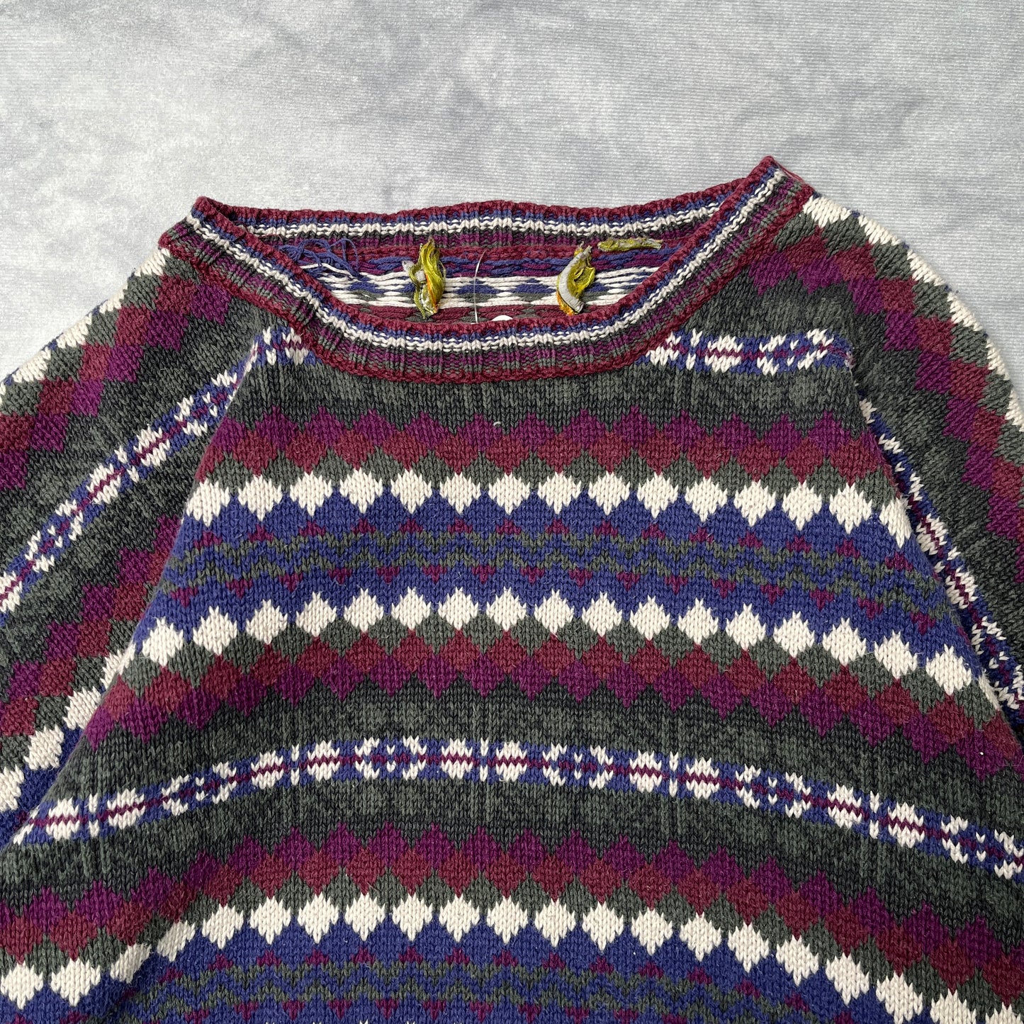 Multicolour Diamond Pattern Knit - L